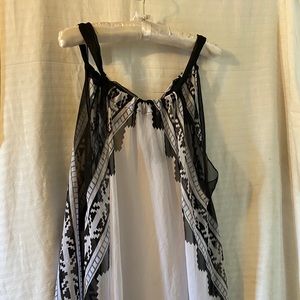 Swimsuit cover up !! Black white sheer! LAST CALL
